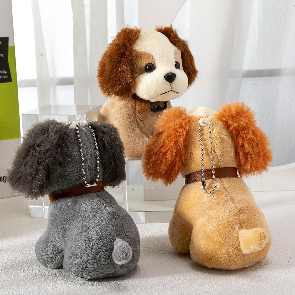 Songshan Toy Cute Polyester Stuffed Animal Doll Puppy 13cm Small Dog Plush Key Chain Schoolbag Pendant Toy Gift