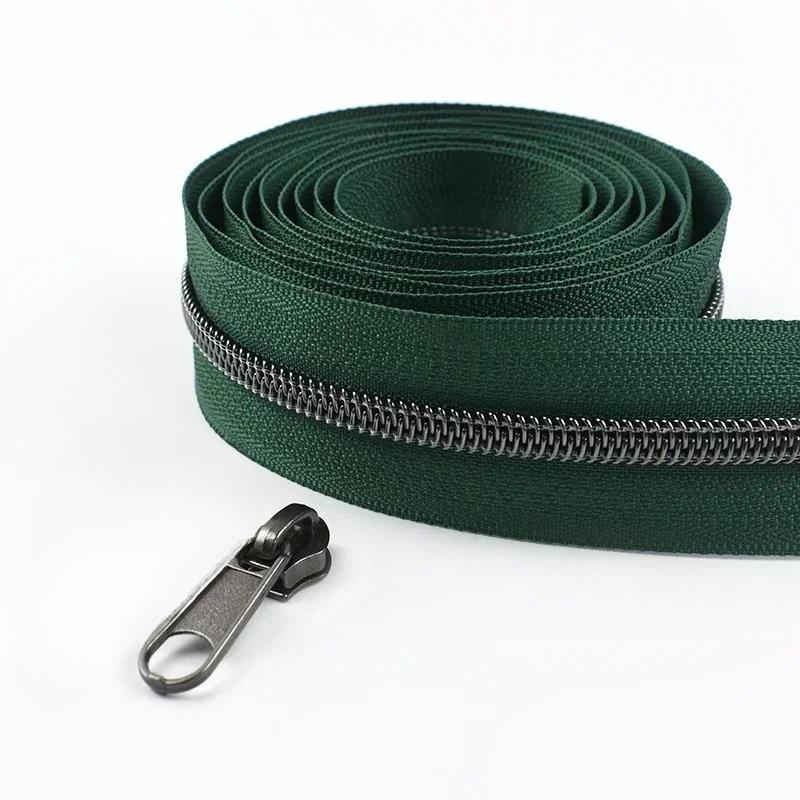 2/3/4/5M Meetee 5# Nylon Coil Zipper Tape + Zippers Slider Head for Garment Sewing Zip Closure Repair Kit Replacement Accessory