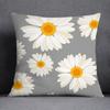 Gray Low White Flower Pattern Home Decoration Pillowcase Square Pillowcase Home Office Decoration Cushion Cover