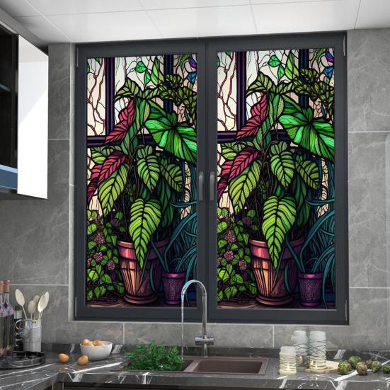 Стеклянная пленка, простая в установке, защита от ультрафиолета, винтажная наклейка на стеклянное окно, украшение для дома