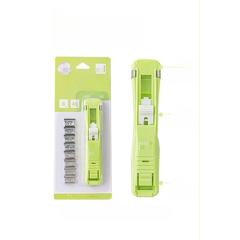 1Pc Creative Stapler Without Staples Creative Simplicity Candy Color Pusher A4 Paper Storage Clip Pusher Office/student Supplies