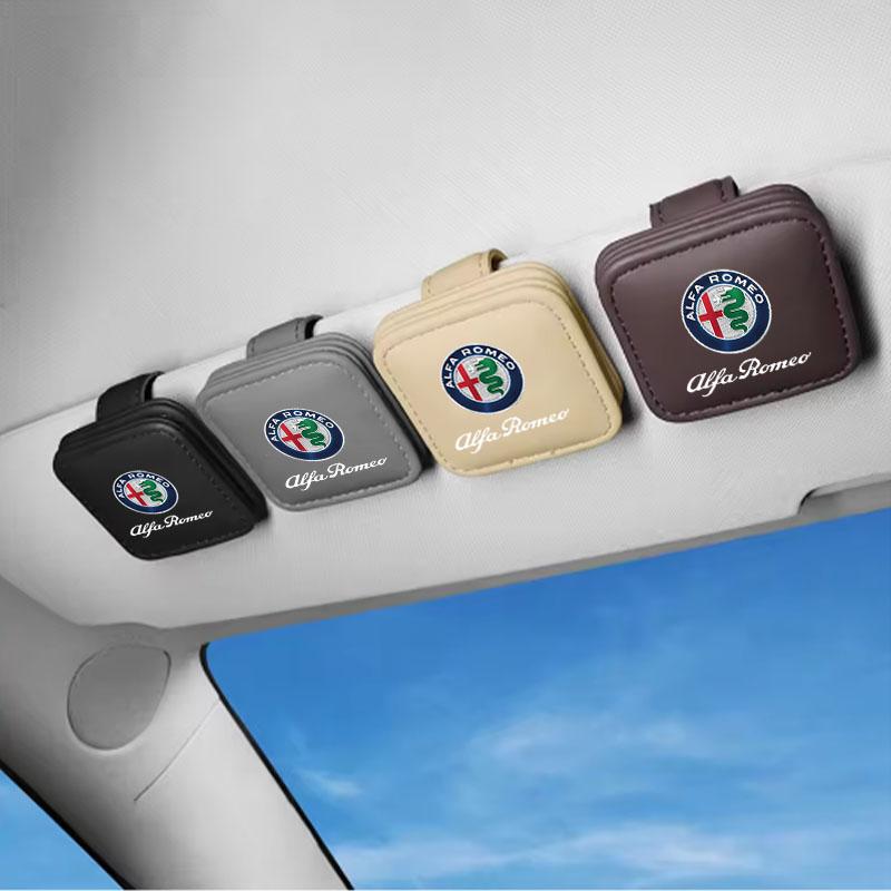 Visor Sunglasses Holder Clip Eyeglass Holder Auto Interior For Alfa Romeo STELVIO Giulia 159 Giulietta 147 Mito 156 MTO Sportiva
