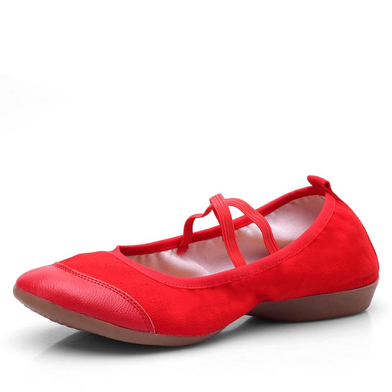 Дышащая обувь для танцев на все сезоны, подошва из коровьей кожи, нескользящая парусиновая обувь, кожаная мягкая подошва, женская обувь для танцев