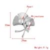 Жемчужные броши в виде листьев гинкго, модные ювелирные изделия, подарок для женщин, ретро, старинные золотые аксессуары для растений