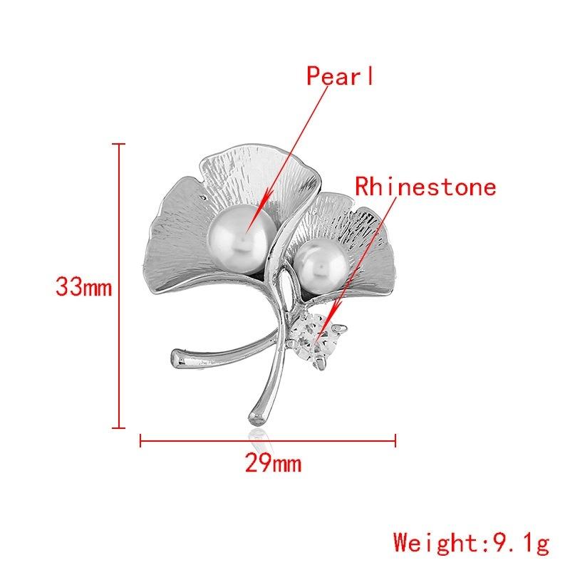 Жемчужные броши в виде листьев гинкго, модные ювелирные изделия, подарок для женщин, ретро, старинные золотые аксессуары для растений