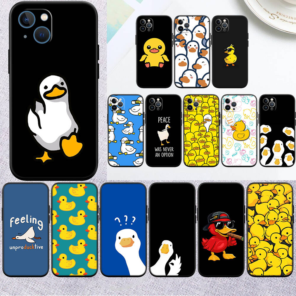 MH52 Утка Мультяшный Чехол для Телефона для iPhone 7 8 11 12 13 14 15 16 17 16E XS Pro Max XR X SE Air