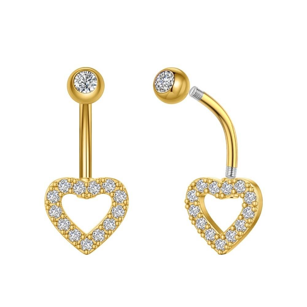 Elegant Crystal Ball Belly Button Rings Copper Shiny Body Jewelry New Gem Navel Piercing  Men