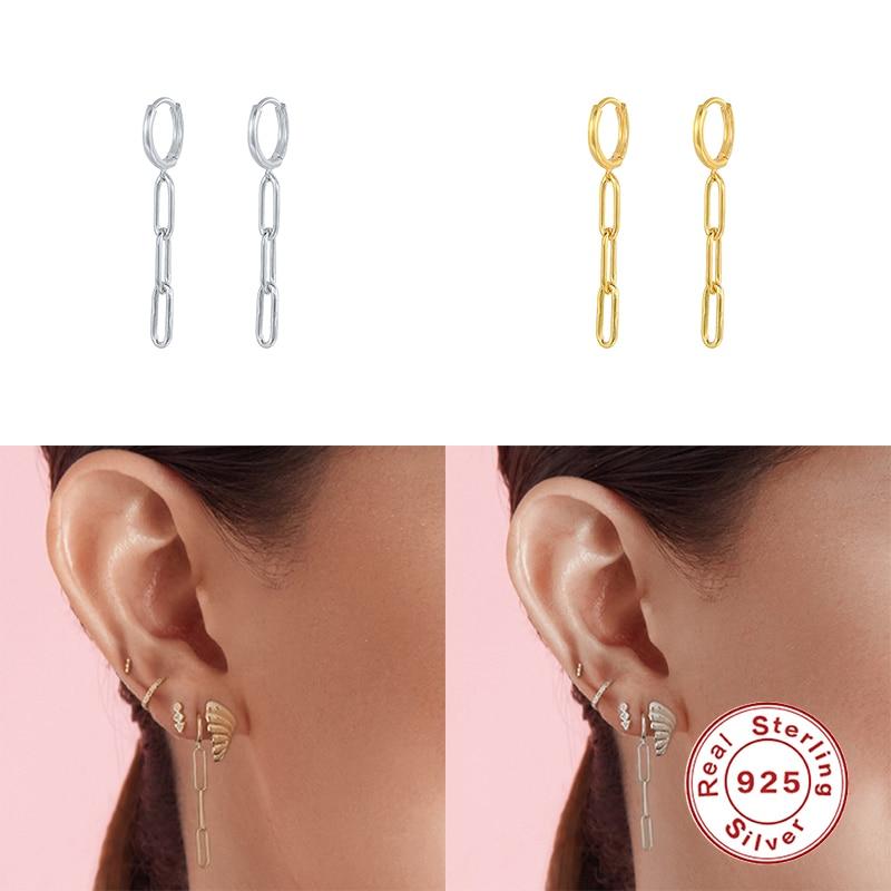 Серьги-кольца из стерлингового серебра 925 пробы с подвесками-цепочками Серьги-кольца S925 Plata для женщин с ретро-подвесками и винтажными кисточками Pendientes