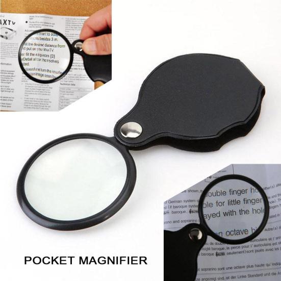 Slim Thin Reading Pocket Magnifying Glass 60mm 6x Loupe Folding Magnifier