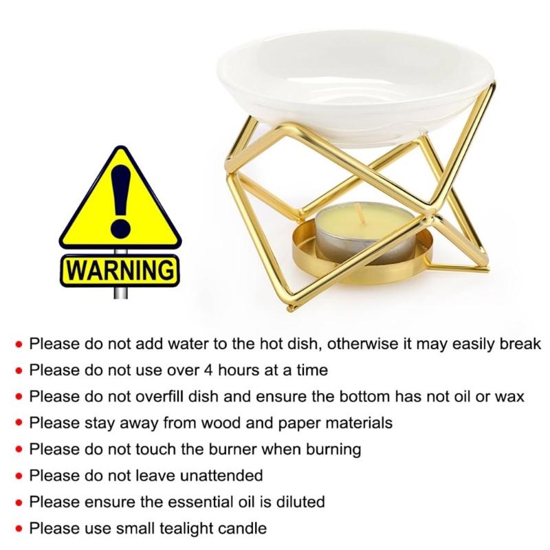 Ароматерапевтические диффузоры, горелки для восковых таблеток с керамической чашей, металлические подставки для чайных свечей для улучшения домашней эстетики
