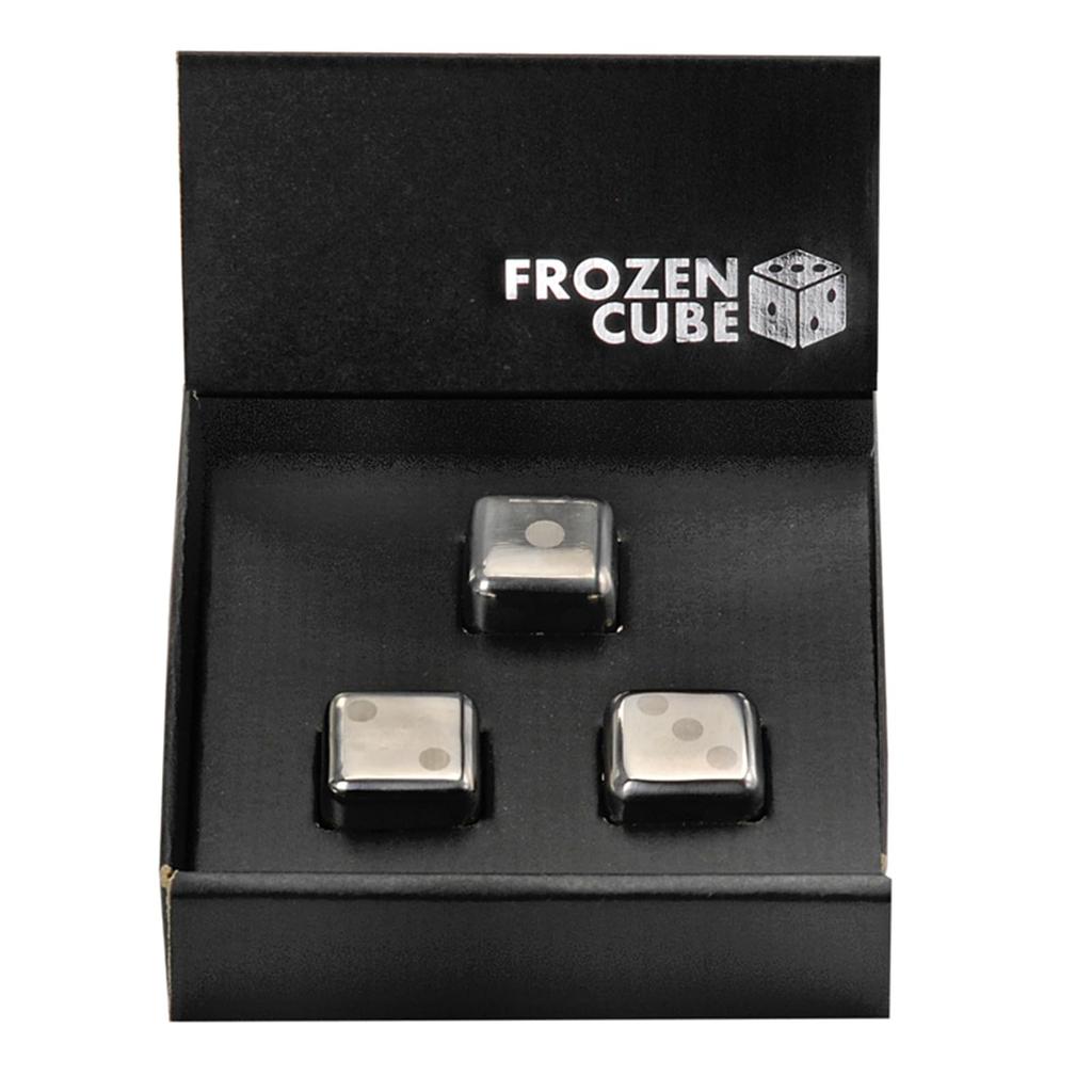 Набор из 3 кубиков льда из нержавеющей стали FROZEN CUBE Подарочный Нетающий Прибл.. 2,5 см FC-2002A