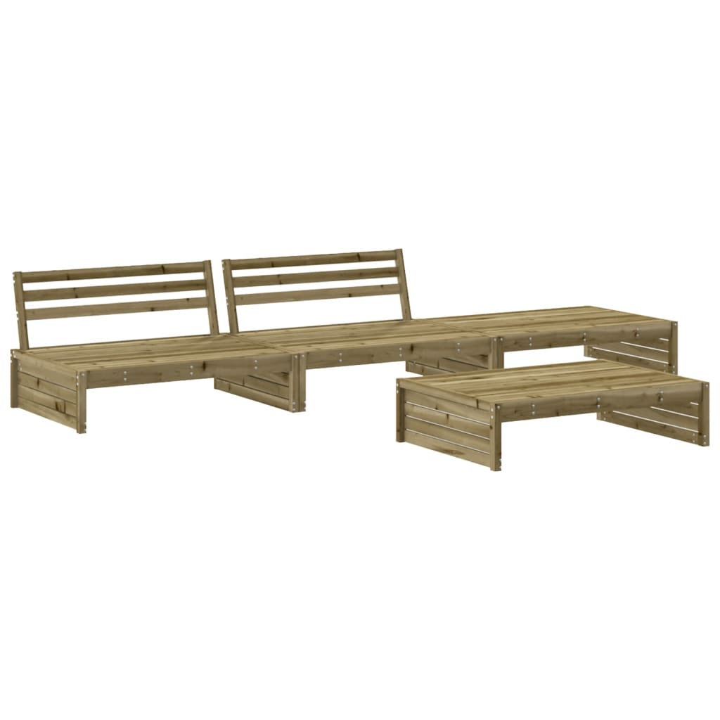 4 Piece Garden Lounge Set with Cushions Pressure Treated Pine Wood