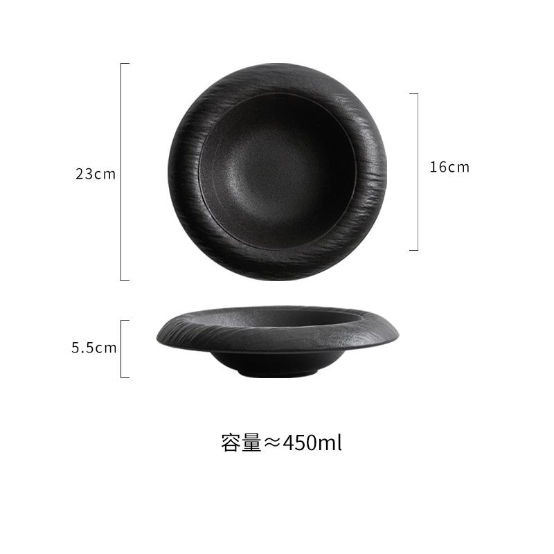 Solid Color Rock Texture Ceramic Soup Bowl Restaurant Dessert Bowl Salad Bowl Pasta Bowls Molecular Food Specialty Tableware