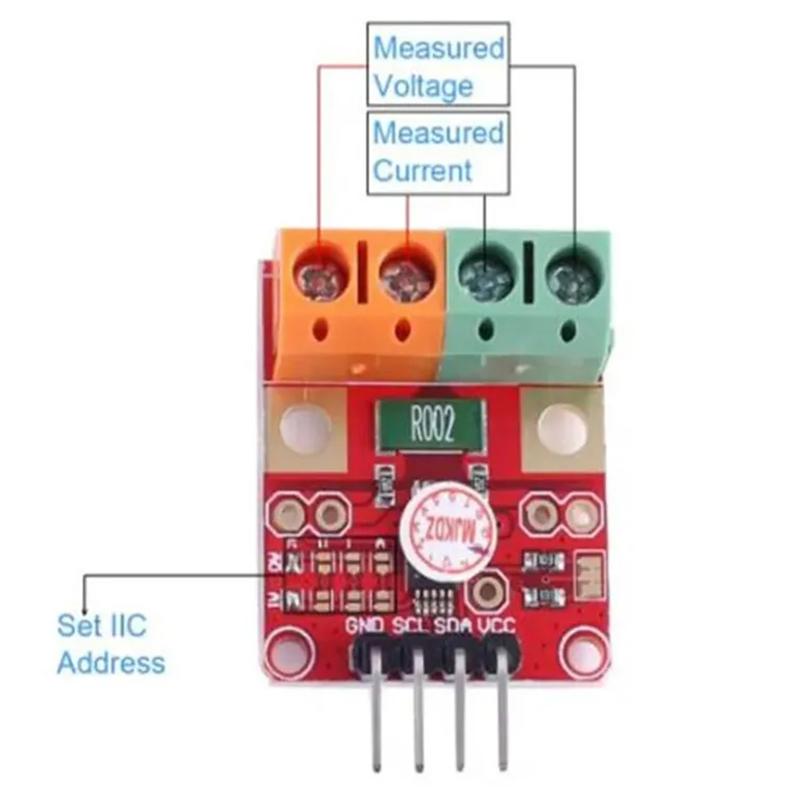Ina226 Ina228 Модуль датчика мониторинга тока и напряжения Интерфейс Iic I2C Двунаправленная плата расширения с нулевым дрейфом Dc2.7-5.5
