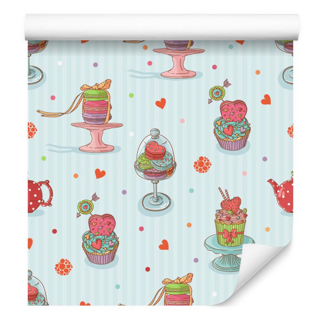 Colorful Pastries Wallpaper for Living Room and Bedroom 50x1000