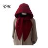 Warm Knit Headwear Women Hooded Scarf Hat, Winter Pullover Balaclava Hood, Thick Thermal Cap Ear Protection Skull for Cold Weather Hood