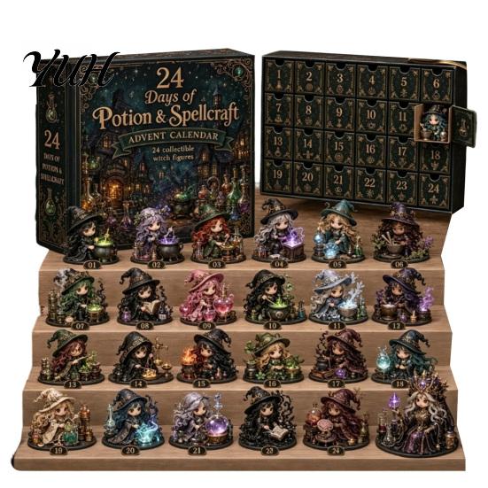 Daily Surprise Mini Game 24 Days Advent Calendar 2026, Highland Cow/Horse/Dog Figures Christmas Countdown Small Figurine Collection Calendar,
