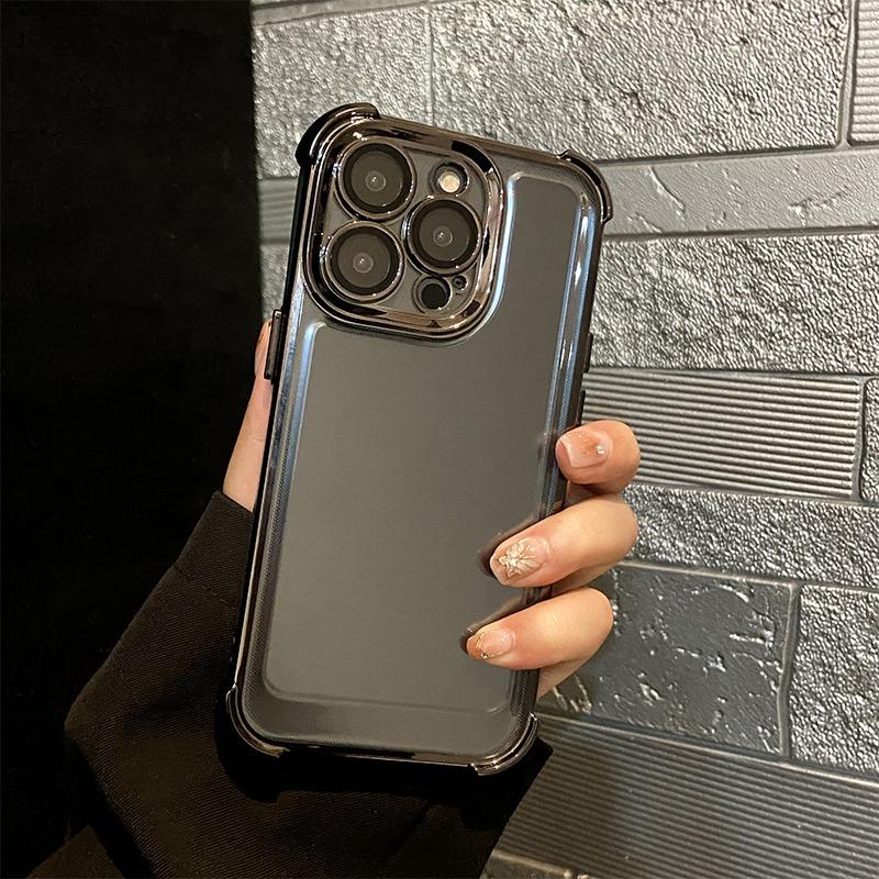 Роскошный гальванический прозрачный чехол для телефона iPhone 15 14 13 12 11 Pro Max Plus X Xs XR Max, противоударный прозрачный чехол с бампером