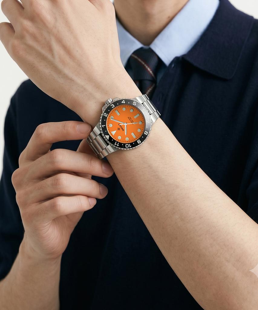 Diwodeu Dw-208R-Or Spino Diver 300 Sunset Orange Men'S Rubber Urethane Wristwatch