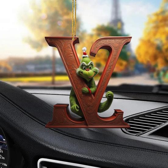 Подвеска в виде рождественской елки с ремешком, легко подвешивается, дизайн эльфа, 26 стилей с буквами