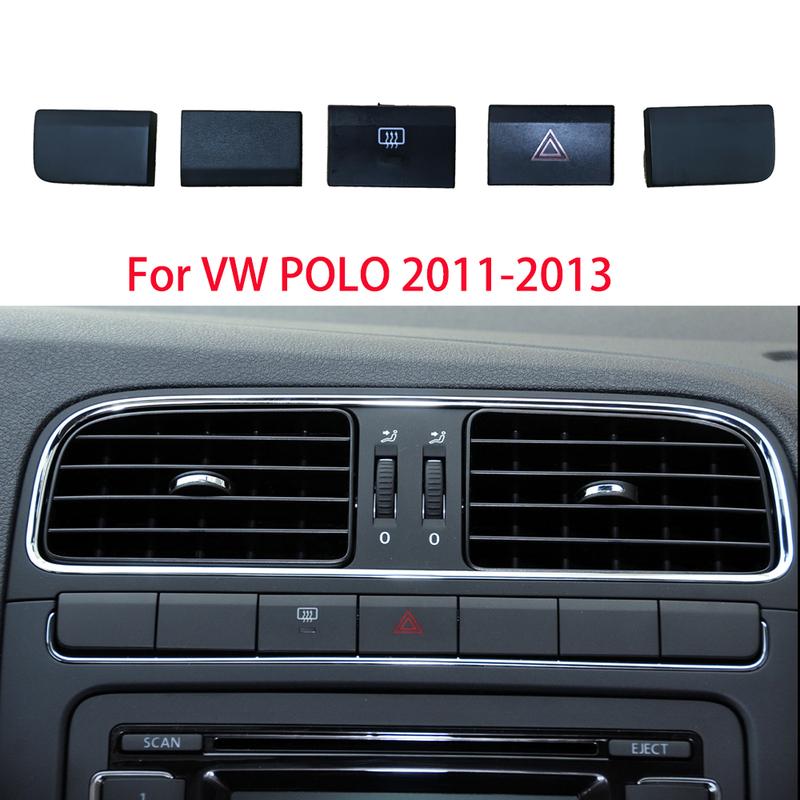 Для VW POLO 2011-2016 Накладка кнопки переключателя центральной консоли Автомобильные аксессуары для интерьера Кнопка обогрева заднего стекла/Аварийной сигнализации