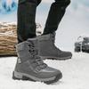 Новые теплые плюшевые мужские зимние ботинки на шнуровке с высоким верхом, водонепроницаемые зимние ботинки на щиколотку, нескользящие мужские походные ботинки