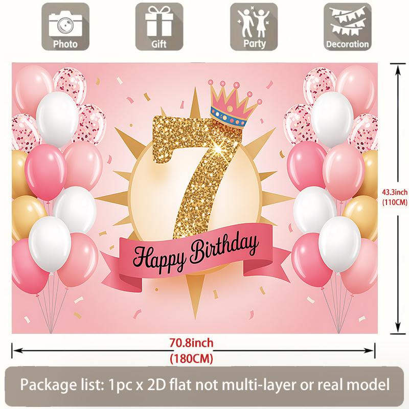 Birthday Celebration Party Banner, Polyester Background Decor for Home Room Wall and Props