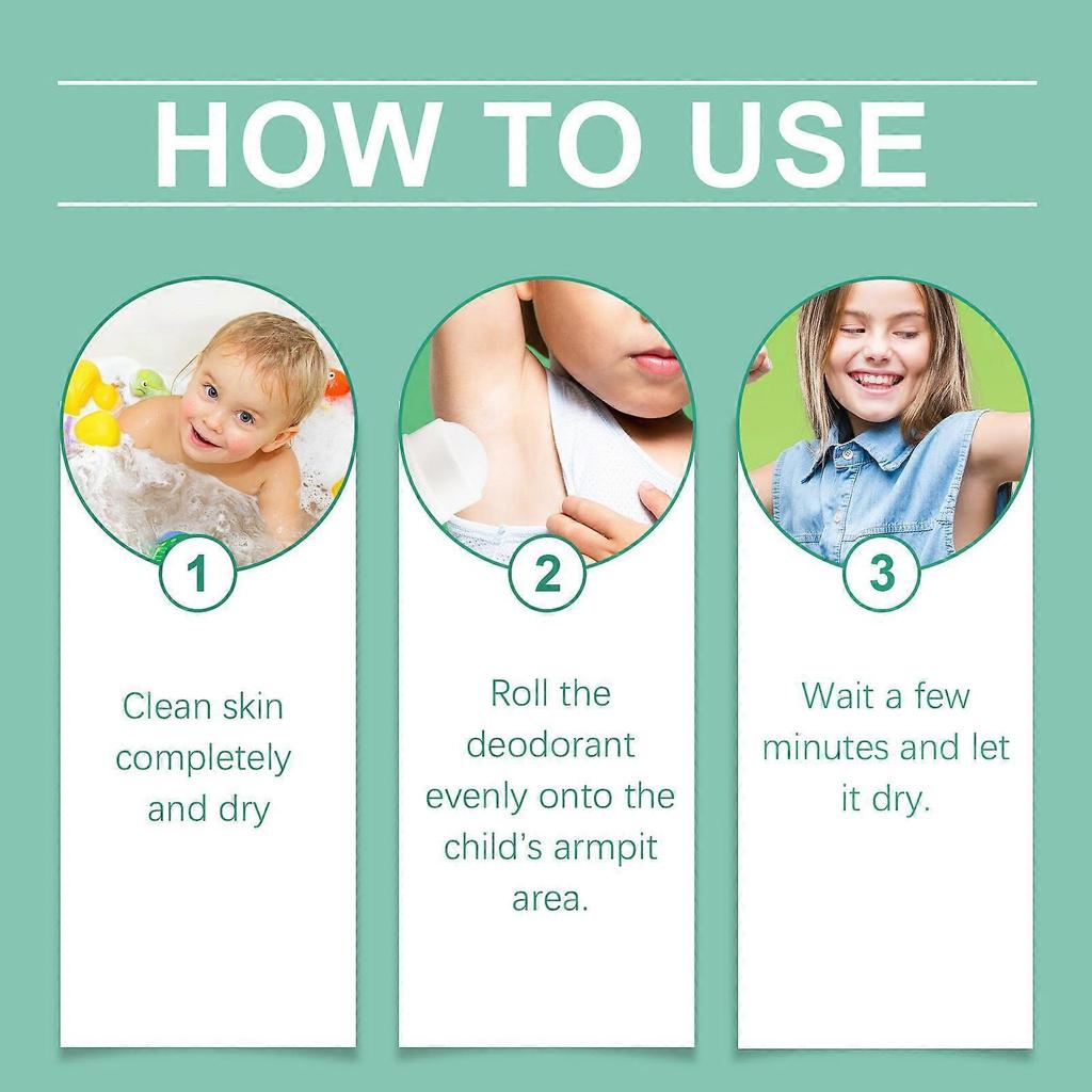 Fresh Natural Deodorant For Kids Teens Aluminum Free, Hypoallergenic Deodorant, Vanilla Citrus Roller Fragrance, Children's Sweat Roller Armpit Sweat