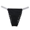 Women's Lace Low-Waist Thong: Sexy Hollow Design with Solid Color High-Elastic Silk Ribbon