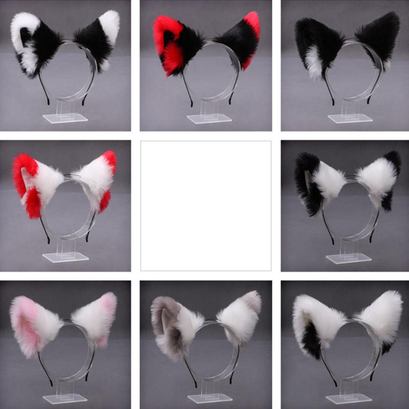 Милый кот, лисьий мех, обручи для волос, ночная повязка на голову, повязки на голову, повязка на голову с кошачьими ушками, повязка для волос