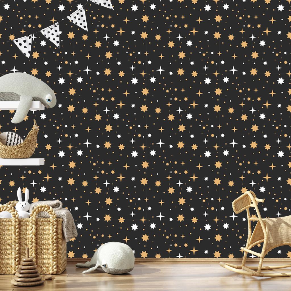 Wallpaper Women and Astrology Graphite, Brown and Ochre 50x1000