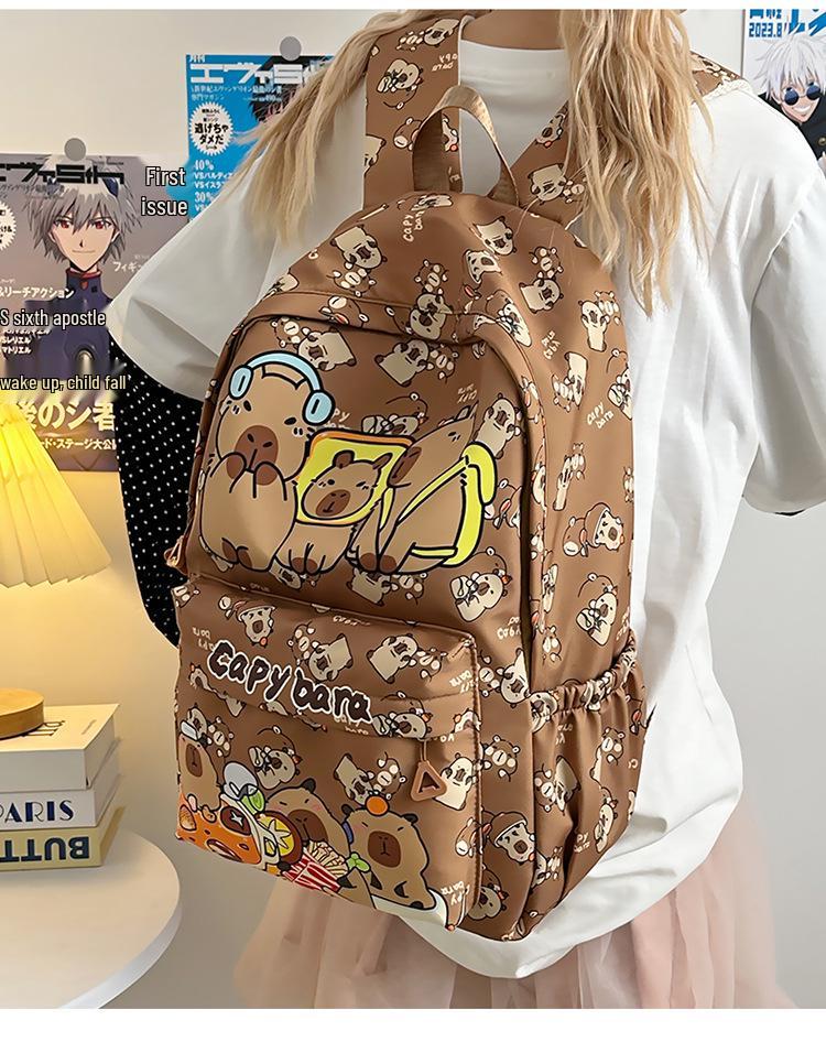Модный рюкзак с принтом капибары 2025: Милая, Модная, Универсальная сумка через плечо с двумя лямками большой вместимости для студентов