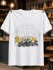 Joe Bar Team Gray Faded Logo Over Row Of Racing Motorcycles And Yellow Speed Text Comic Biker Crew Unisex All Tshirt