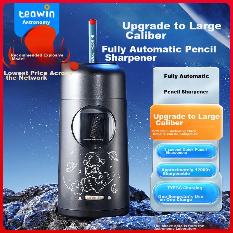 Fully Automatic Upgraded Large-Diameter Pencil Sharpener, Can Sharpen 11.5mm Thickened Triangular Pencils