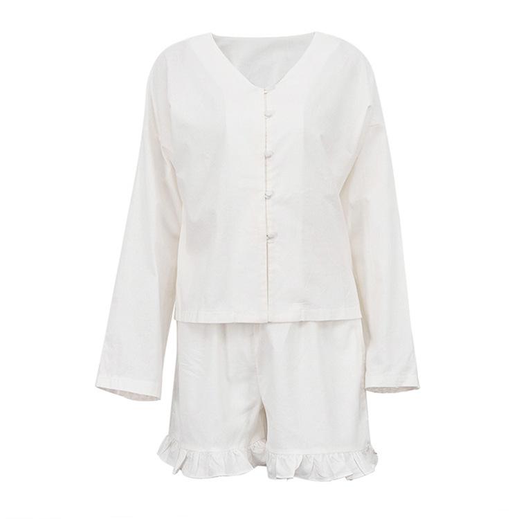 Летний костюм из хлопка и льна с оборками и шортами 2024 года — повседневный комплект из двух предметов