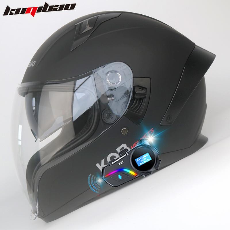 Мотоциклетный шлем Полный шлем Питьевая вода Легкий Четыре сезона Шлем Лицо Призрака с Bluetooth