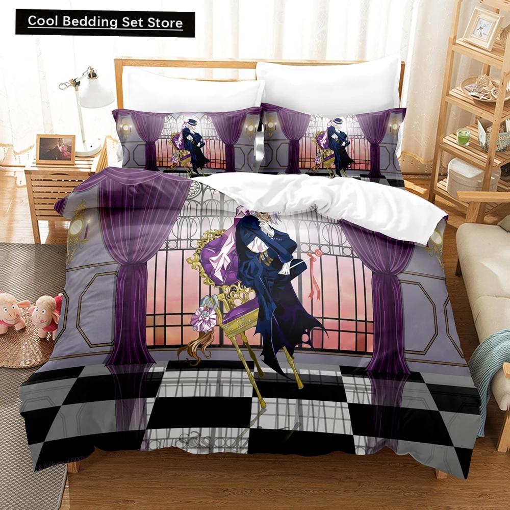 3D Print Anime Pandora Hearts Bedding Set,Duvet Cover Bed Set Quilt Cover Pillowcase,King Queen Twin Size Boys Girls Adults
