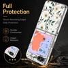 Красочный Цветочный Чехол Для Samsung Z Flip 8 7 6 5 Роскошная Позолоченная Кожаная Накладка Чехол Для Складного Телефона Для Galaxy Z Flip8 Flip7 Flip6