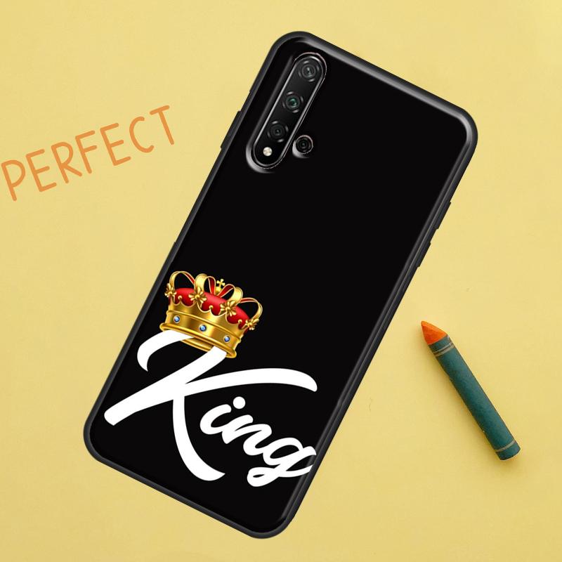 Чехол Король Королева Корона для Huawei Nova 12s 11i 7i 8i 12i Y73 Y70 Y90 Y60 Y72 Y61 Y91 9 10 SE P40 Lite P30 Pro