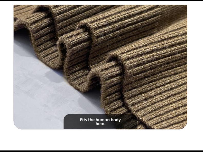 Мужской однотонный вязаный свитер с круглым вырезом - повседневный, осень/зима 2023