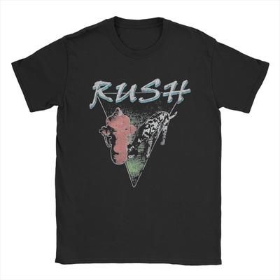 Мужская футболка Band Rush из чистого хлопка, юмористическая футболка с коротким рукавом и круглым вырезом, оригинальная футболка
