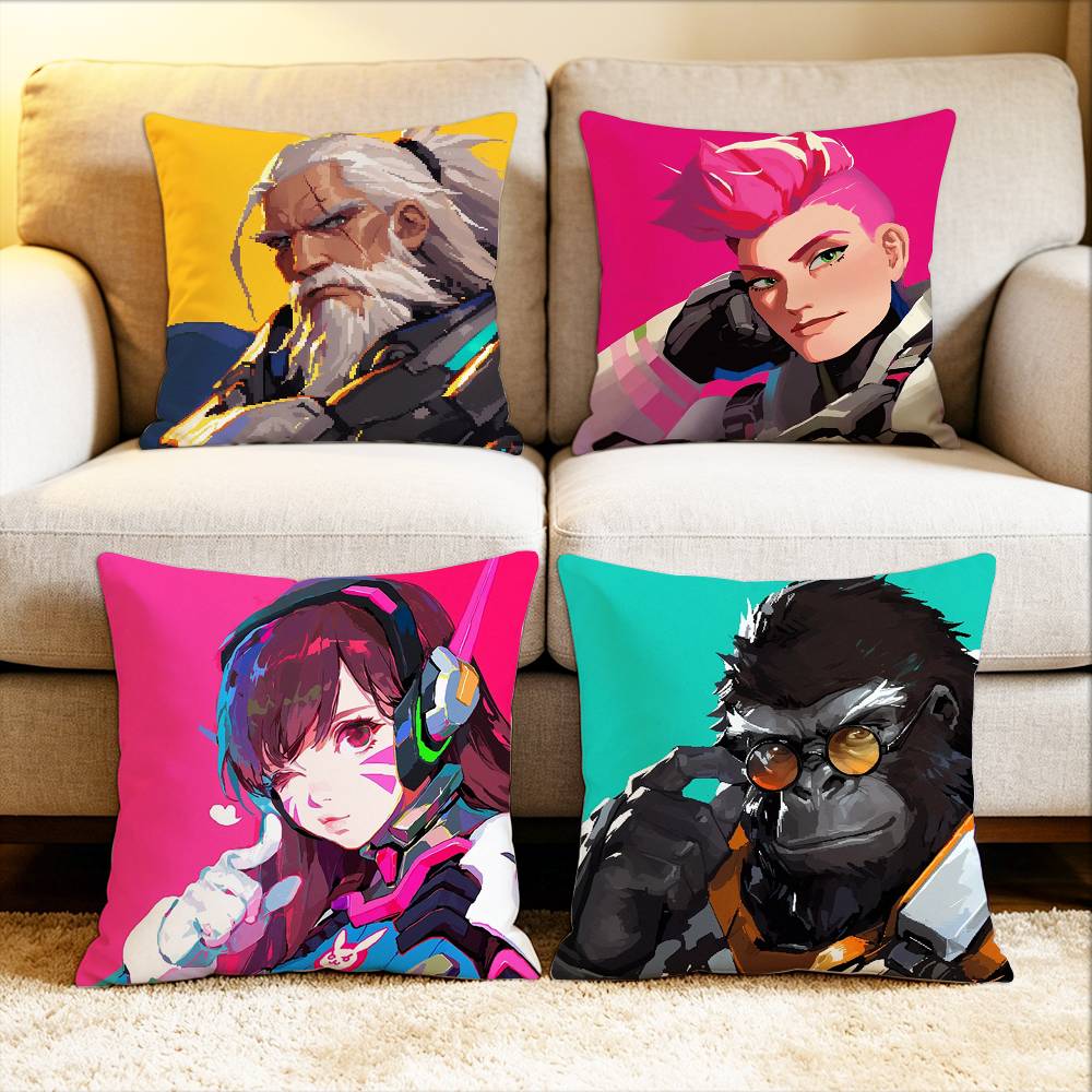Pop Game OOverwatchS Various Sizes Square Pillow Case For Car Home Bedchamber Decor