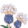 Shirt Rhinestone Elegant Flowers Corsage Women Fashion Brooch Pineapple Tree Thistle Tree