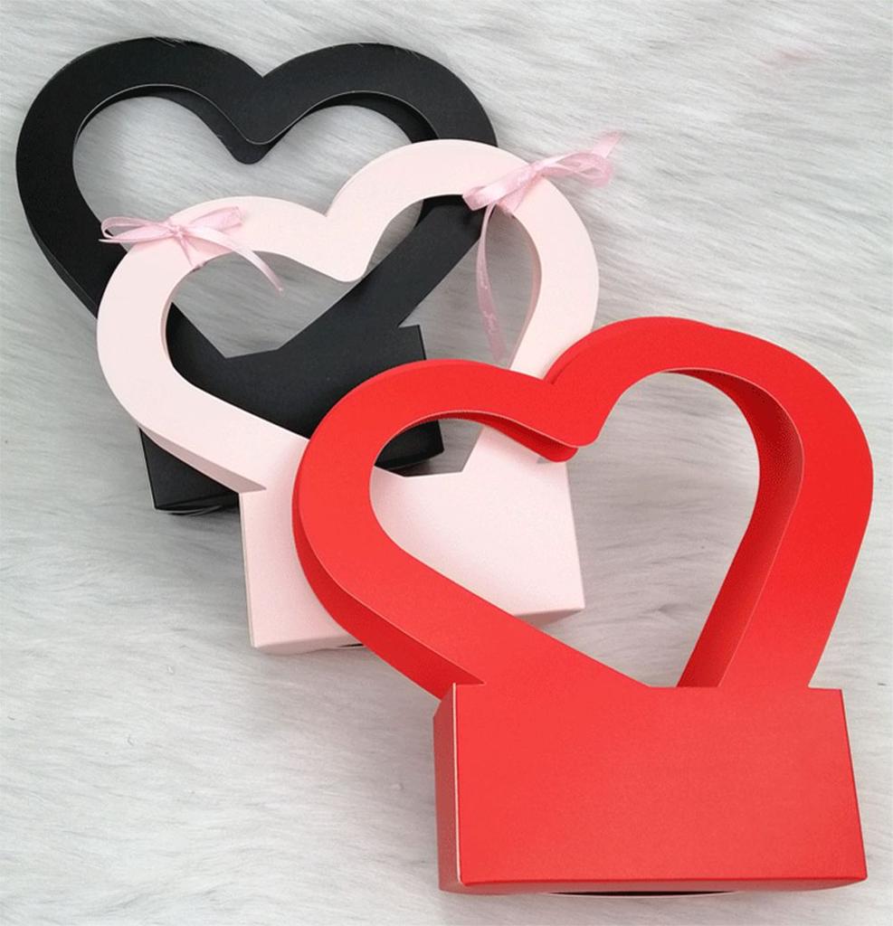 Упаковка для подарков на день, Романтический декор, Бумажные пакеты, Портативная коробка для упаковки цветов, Коробка для цветочной композиции с розами