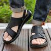 Fashion Classic Mens Sandals Slip On Summer Leather Sandals Breathable Slippers Men Outdoor Casual Sandals Fashion Men Shoes