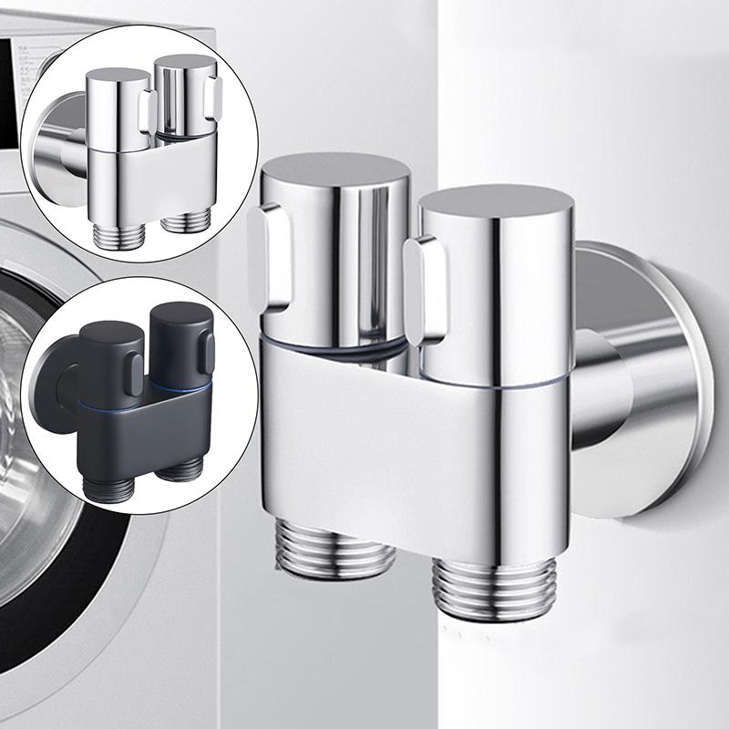 G1/2 Three-way Filling Angle Valve Wall Mount One Into Two Out Water Controller Toilet Bidet Cleaning Sprayer Accessories