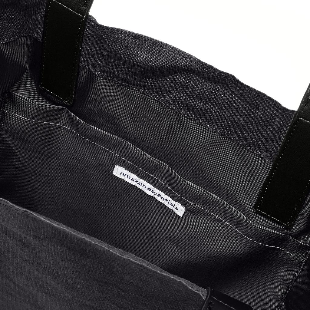 [Amazon Essentials] Сумка-тоут, с покрытием из льна, B4, Черная