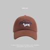 Versatile cute puppy embroidered baseball cap female retro spring and summer casual sunshade soft top shows face small cap