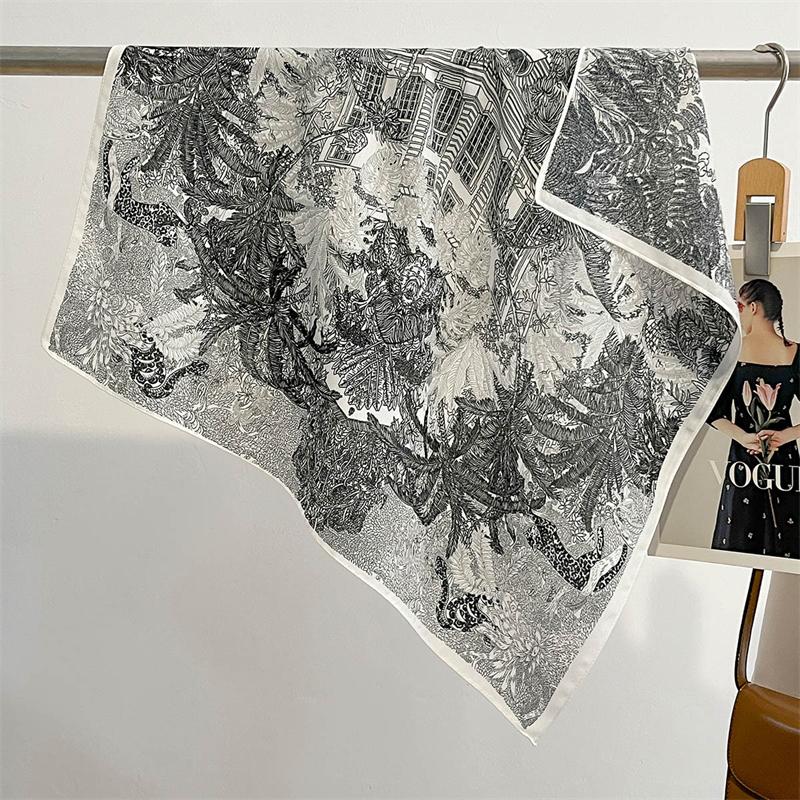 Summer Elegant Women 68cm Cotton Feeling Square Hair Scarf Dot Print Beach Stoles Hijab Shawl Wraps Bandana Echarpe