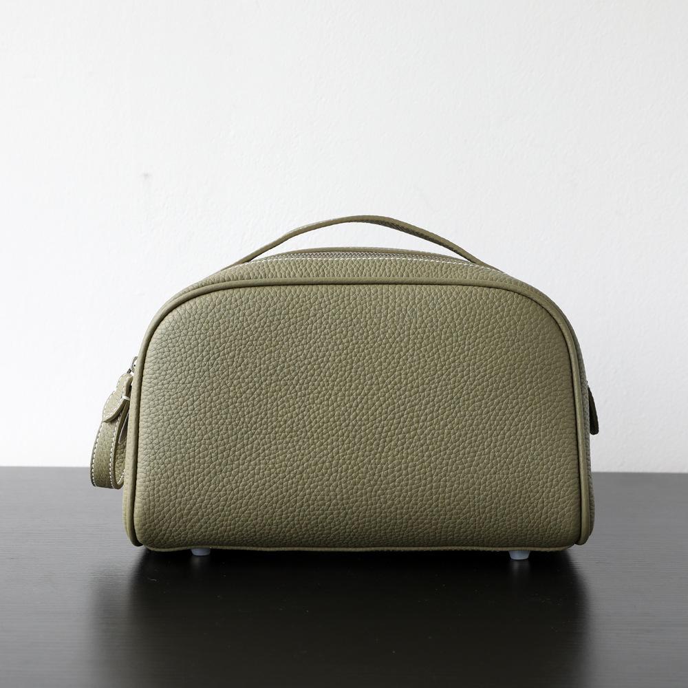 Новая косметичка из коровьей кожи первого слоя, женская портативная дорожная туалетная сумка, продвинутая косметичка в стиле инс